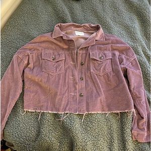 Purple cropped corduroy jacket